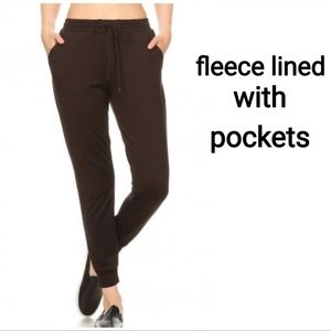 Soft Brushed  thin fleece Lined Joggers Sweatpants with pockets